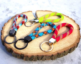 Portachiavi con corda da arrampicata, portachiavi multicolore con corda da montagna, accessori per esterni in corda per scalatori, escursionisti, viaggiatori avventurosi