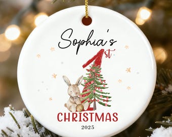 Baby Boy First Christmas Ornament 2025, 1st Christmas Ornament Baby Boy Keepsake Gift, Custom Baby's First Christmas Ornament with Name