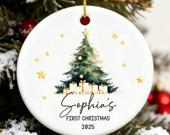 Personalized Baby First Christmas Ornament, 2025 Baby Name Ornament,Christmas Tree Ornament,Christmas Keepsake,New Baby Gifts