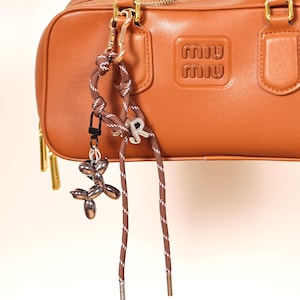 Personalized Initial Rope Bag Charm, Braided Paracord, Custom Bag Charm with Bead, Minimalist Rope Decor for Purse Accessories, Gift for Her