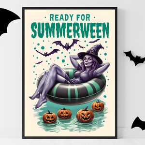 Summerween Digital Art Print | Summerween Decor for Party & Wall | Witchween Decorations | A2 Hi-Res JPG | Summerween Vibes Halloween Party