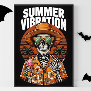 Summerween Digital Art Print | Summerween Decor for Party & Wall | Witchween Decorations | A2 Hi-Res JPG | Summerween Vibes Halloween Party