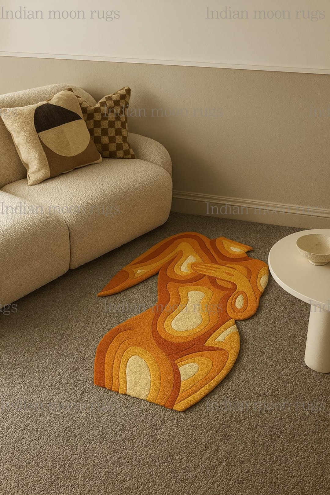 Body Rug Outline Abstract Body Shape Rug – Modern Hand Tufted Art Rug for Living Room ...