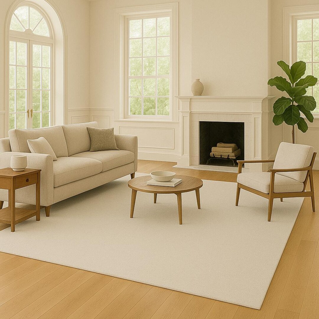 Hand Tufted Area Rug: Dusty White Area Rug for Hallway and Living Hall ...
