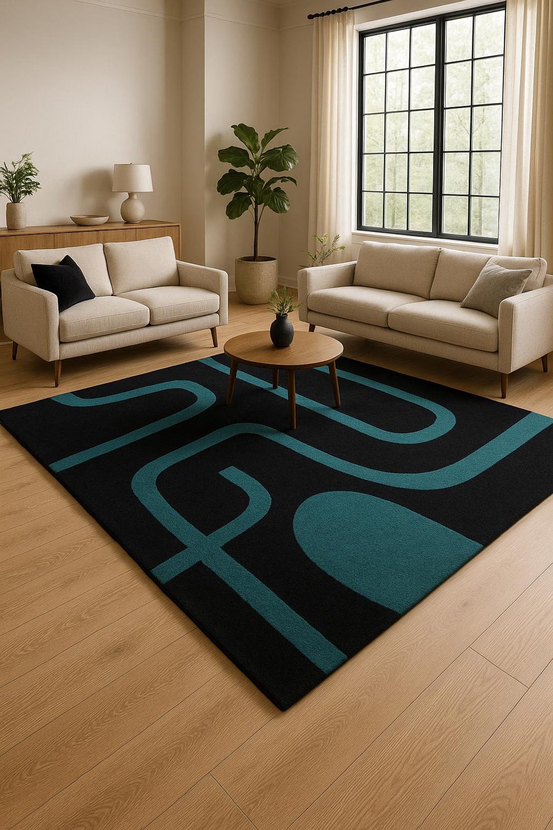 Black And Teal Rugnull