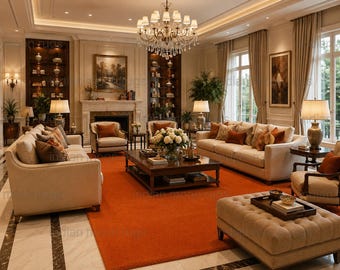 Hand Tufted Burnt Orange Wool Rug: Modern Solid Color, Indian Design