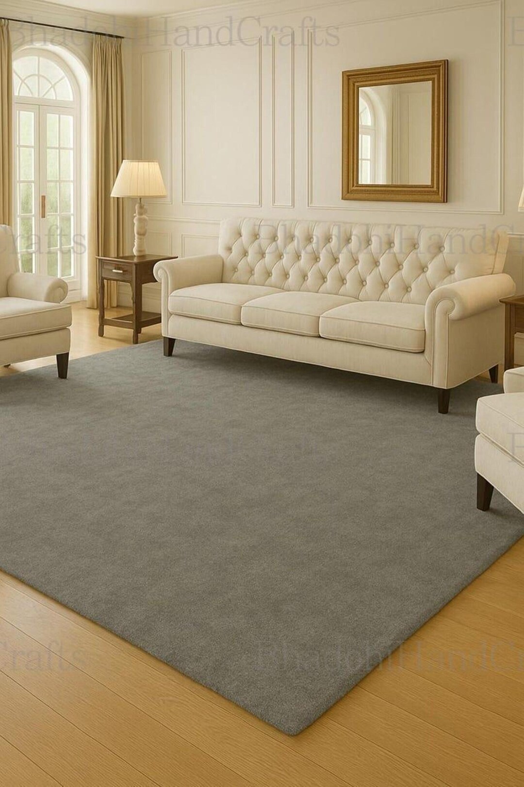 Solid Rug Grey Hand Tufted Plain Area Rug | Modern Solid Color Carpet | Custom ...