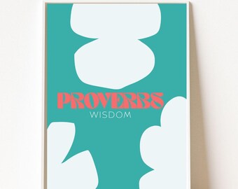 Proverbs Scripture Poster | “Wisdom” Christian Wall Art | Faith Printable Bible Decor