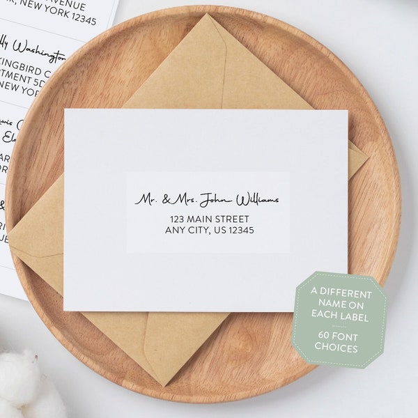 Large Guest List Address Labels - 2"x4" - Wedding Addresses, Mailing Labels, Guest Address Stickers, Envelope Addressing, Multiple Addresses