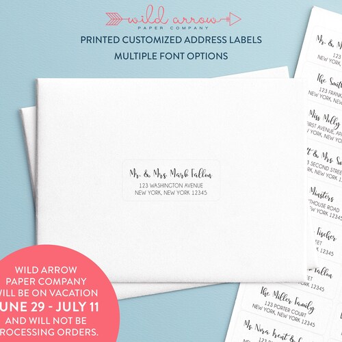 Guest List Address Labels 1x25/8 Wedding Etsy