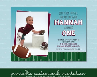 Football Birthday Invitation with Photo