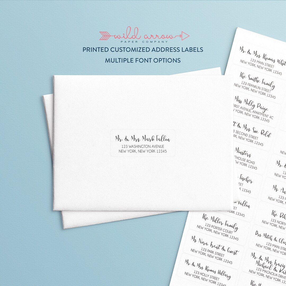 Guest List Address Labels 1x2-5/8 Wedding Invitations Printed Mailing ...