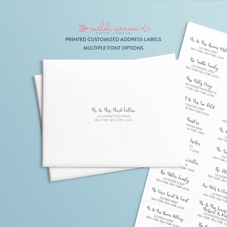 Guest List Address Labels 1x2-5/8 Wedding Invitations Printed Mailing Labels, Printed Calligraphy, Envelope Addressing image 1