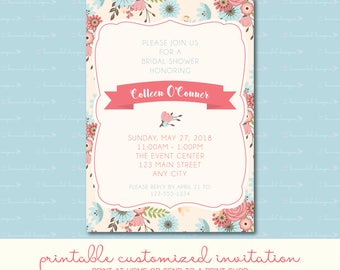 Shabby Chic Bridal or Baby Shower Invitation