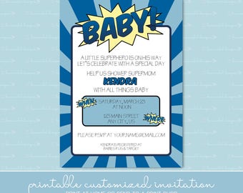 Superhero Baby Shower Invitation