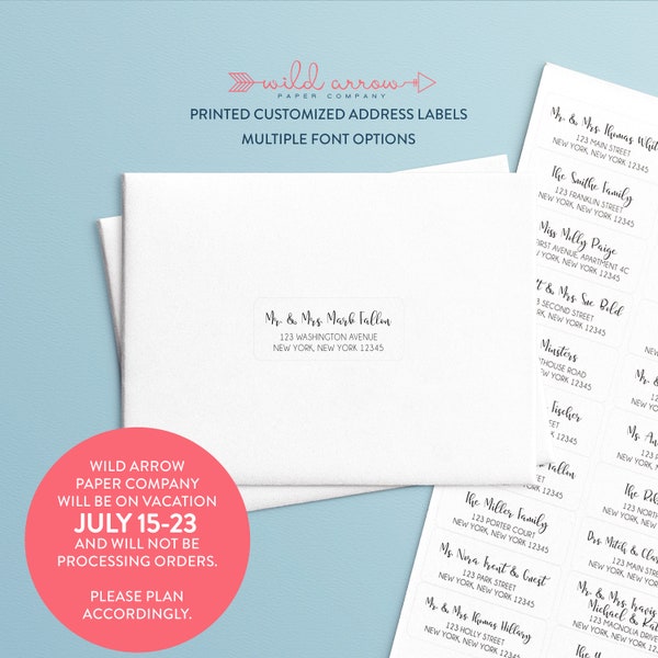 Guest Address Labels - Etsy