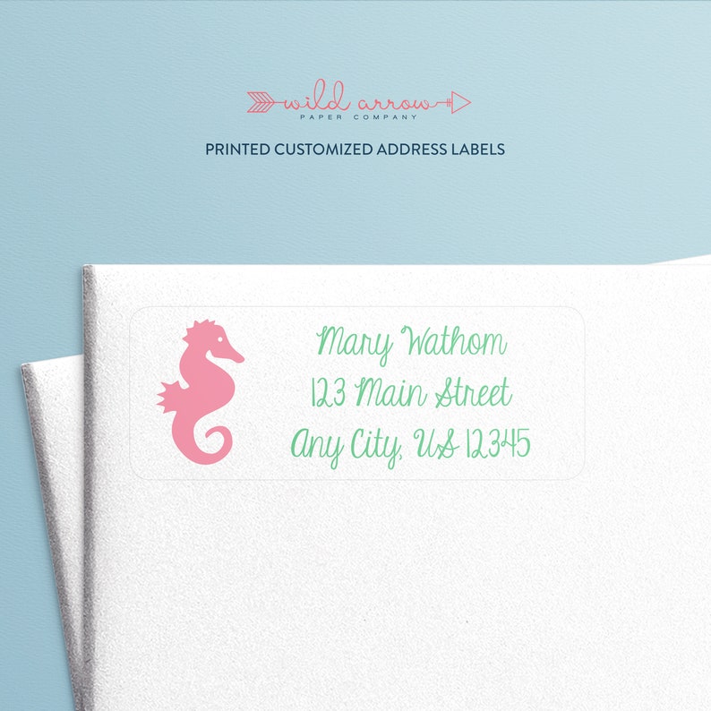 Seahorse Return Address Label