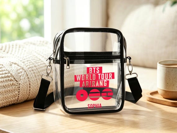 BTS ARIRANG World Tour Clear Criossbody Bag-Stadium Approved Concert Crossbody Bag-Kpop Fan Gift.
