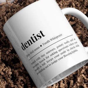 Funny Dentist Mug: Tooth Whisperer Definition. Dentist Gift for Graduation, Thank You, or Dental Office Coffee Fix BDS Qualified