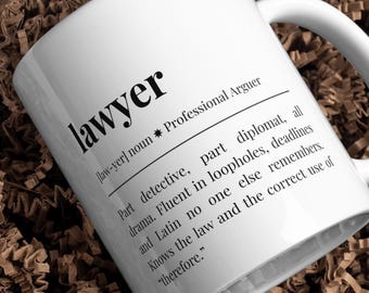Grappige advocaatmok: definitie professionele argumentatie. Cadeau rechtenstudent, afstudeercadeau advocaat of juridische carrière bedankt