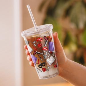 Dark Romance Tumbler with Straw: Smut Reader Iced Coffee Cup, Book Lover Gift, Bookish Merch