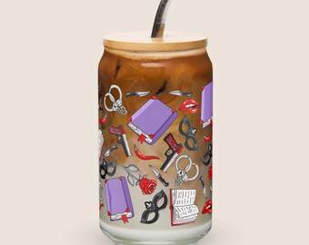 Vaso Dark Romance con tapa y pajita: Taza de café helado con temática de libros picantes y obscenos
