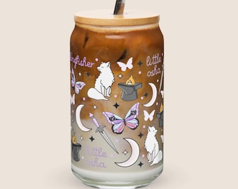 Fae Alchemy Glass with Lid & Straw: Quicksilver, Brimstone Inspired, Iced Coffee Cup