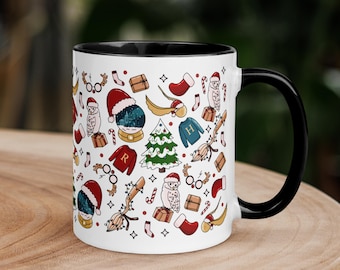 Taza navideña de la Escuela de Magos Mágicos: Taza de café de cerámica de HP Fandom