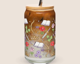 Powerless Glass with Lid & Straw: Romantasy Iced Coffee Cup