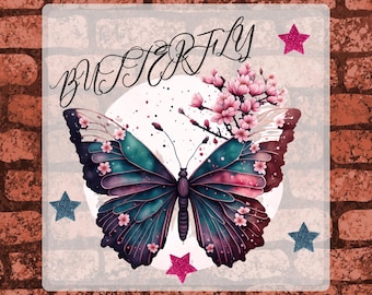 Floral Butterfly DTF Transfer: Moonlight Design, Ready to Press