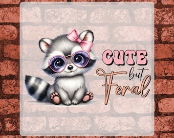 Raccoon DTF Transfer Ready to Press, Funny Coquette Animal Iron On Transfer