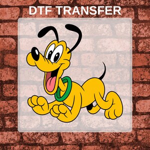 Disney Pluto Dtf Transfers zum Pressen, Disneyland Familienreise Heat Transfer