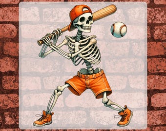 Funny Skeleton Baseball DTF Transfer Ready To Press, Sarcastic Iron On Transfer