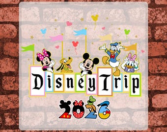 Disney Trip 2026 DTF Transfer Ready To Press , Mickey and Friends Family Vacation Heat Press