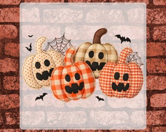 Patchwork Pumpkin DTF Transfer Ready to Press, Fall Pumpkin Heat Press