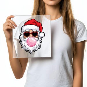 Retro Santa Blowing Bubble DTF Transfer: Ready To Press
