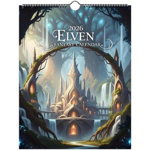 2026 Elven Fantasy Kalender - Hochwertige Wandkunst für Fantasy-Liebhaber