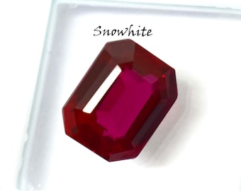 Natural Pigeon Red Ruby 9-10 Ct Certified Loose Gem Emerald Cut Unique for Engagement Jewelry or Statement Ring