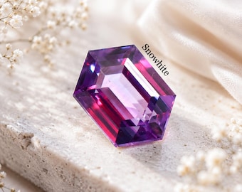 Alexandrite certifiée russe, 13 carats, taillée en octogone, pierre précieuse en vrac, magnifique bleu, violet à rouge, changement de couleur, pierre de bijouterie de collection rare