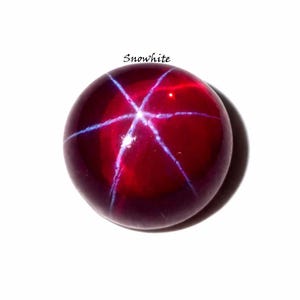 Rubí rojo estrella natural de lujo de 6,00 quilates, certificado, talla cabujón, rojo intenso, efecto estrella de 6 rayos, gema suelta rara para joyería personalizada.