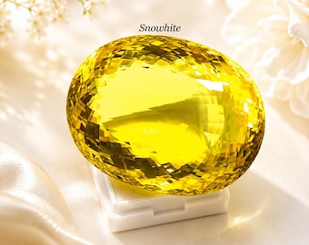 Très grande citrine jaune certifiée 324 carats, taille ovale, pierre précieuse naturelle en vrac, cristal de quartz à facettes de luxe pour la conception de bijoux et les collectionneurs