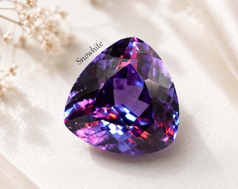 Pierres précieuses d'alexandite à changement de couleur de 18,20 carats, bleu à rouge-violet, alexandrite en vrac pour la fabrication de bijoux