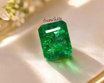 7 Carat Certified High Quality Colombian Emerald Gemstone Natural Vivid Green Emerald Cut Loose Stone Luxury Ring, Rare Precious Gem
