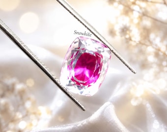 Saphir Pitambari naturel exclusif de 11 carats, taille coussin, certifié rose et blanc, bicolore, pierre précieuse en vrac, saphir précieux, pierre pour la fabrication de bijoux