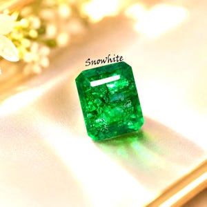 Esmeralda verde natural colombiana de 7 quilates, talla esmeralda Panna, gema suelta de 12x10x7 mm, piedra para hacer anillos de joyería, piedra natal de mayo.
