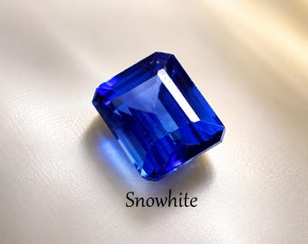 Saphir bleu royal taille émeraude certifié 10 carats, pierre précieuse bleu foncé de qualité supérieure pour bijoux de luxe, bagues et collectionneurs