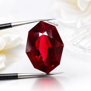 Rubí birmano de 20 quilates, color sangre de paloma, talla fantasía, gema natural suelta, rubí rojo birmano certificado, piedra natal de julio, rara para anillos y colgantes.