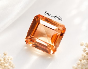 Pierre naturelle certifiée morganite pêche de 12 carats de coupe éclatante avec une lueur douce pour un cadeau élégant et personnalisé pour elle