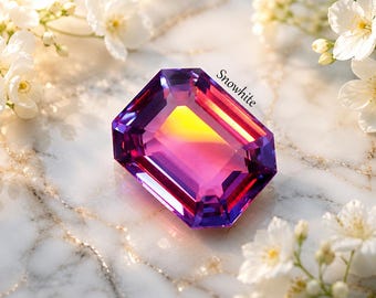 Alexandrite de qualité certifiée AAA, 26 carats, pierre précieuse en vrac, taille émeraude, bleu, violet à rouge, effet de changement de couleur, pierre de naissance de juin