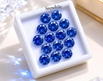 Ensemble de pierres précieuses en vrac élégantes, véritables saphirs bleus naturels, 15 pièces, 6 mm, pierres de bijoux certifiées, coupe ronde, vente d'été
